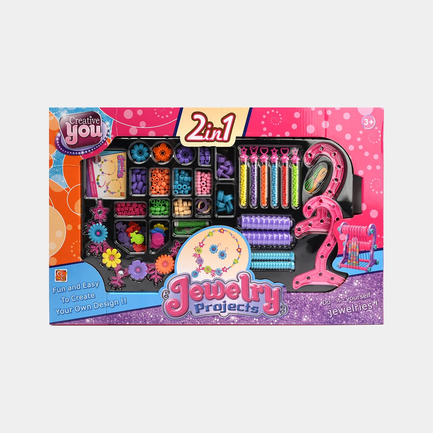 3 In 1  Beads jewelry Project Set For Girls