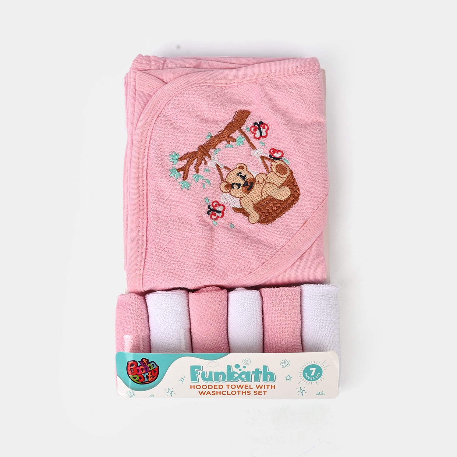 BP Hooded Bath Towel 7Pcs | Pink